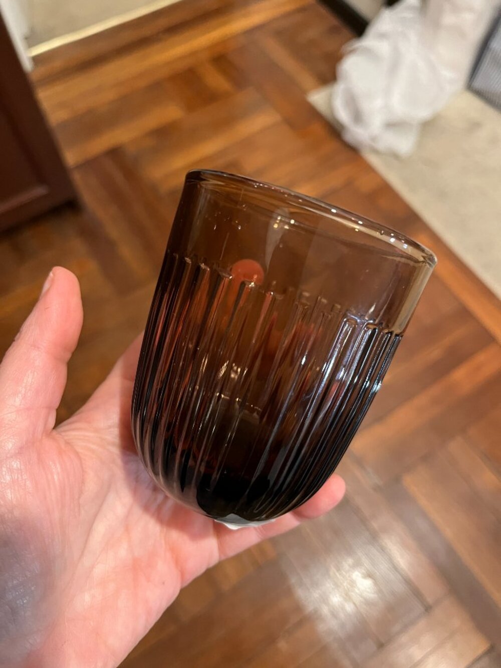 La Rochere France "Ouessant" 9.5oz Glass Tumbler - Mocha Brown - NWT